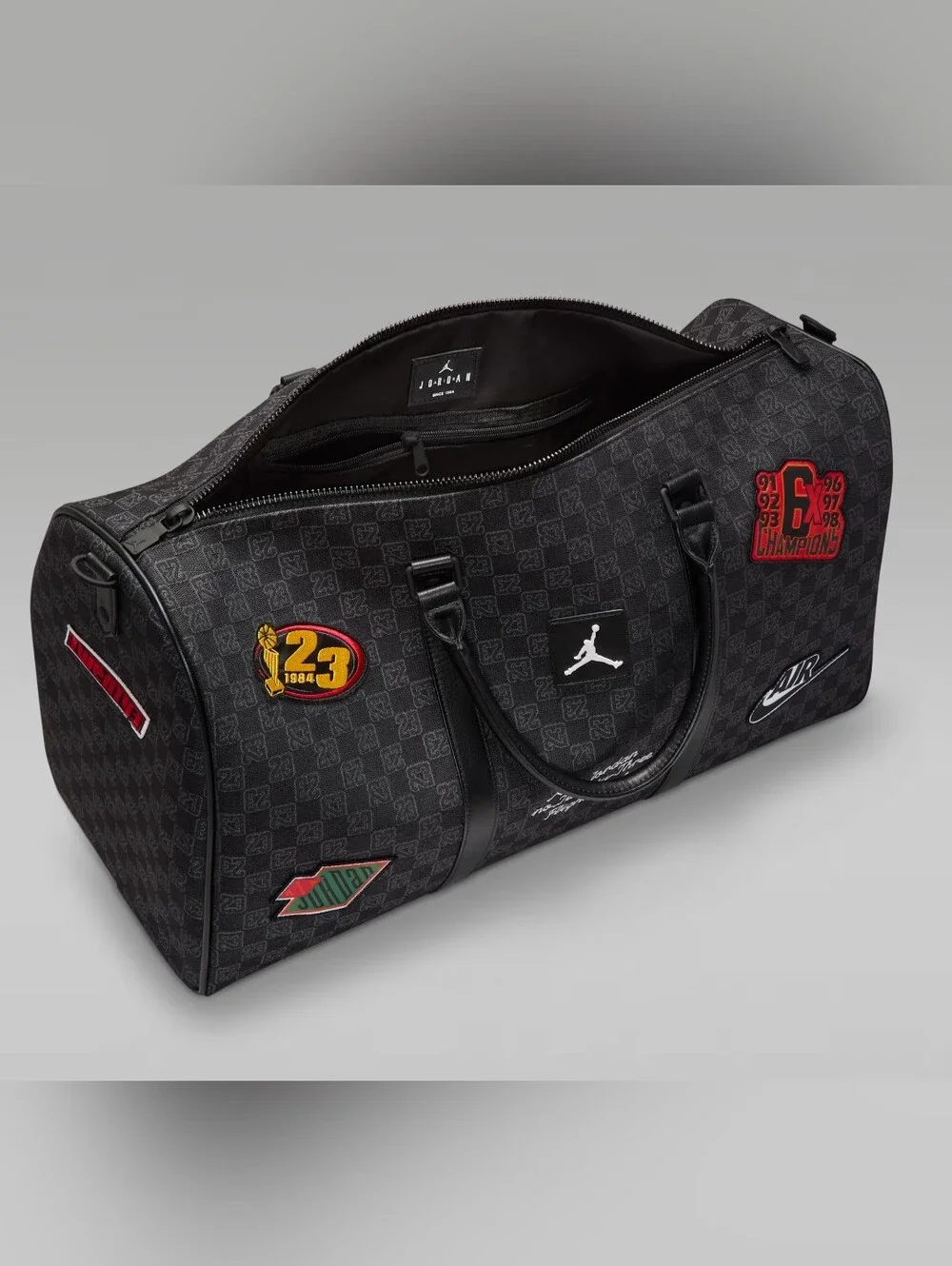 NWT Air Jordan 23 Flight Club Patches Black Monogram Duffle Bag 40L NEW